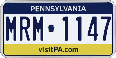 PA license plate MRM1147
