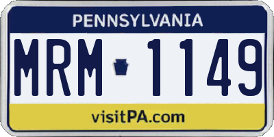 PA license plate MRM1149