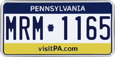 PA license plate MRM1165