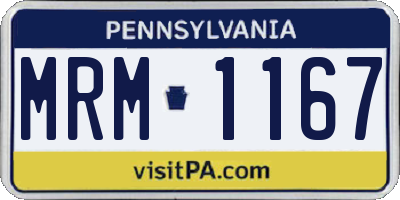 PA license plate MRM1167
