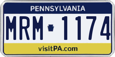 PA license plate MRM1174