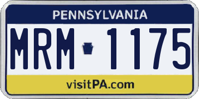 PA license plate MRM1175