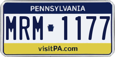 PA license plate MRM1177