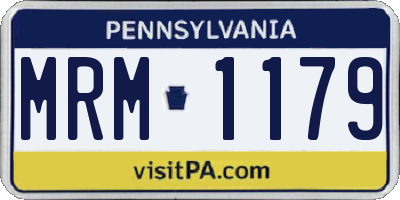 PA license plate MRM1179