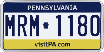 PA license plate MRM1180