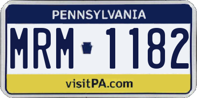 PA license plate MRM1182
