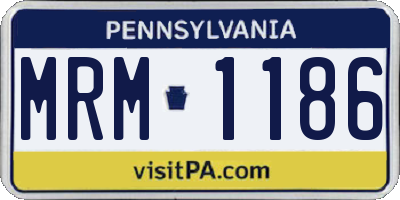 PA license plate MRM1186