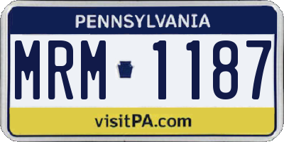 PA license plate MRM1187