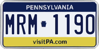 PA license plate MRM1190