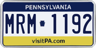 PA license plate MRM1192