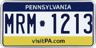 PA license plate MRM1213