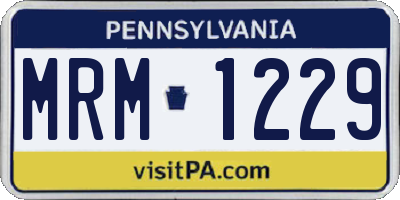 PA license plate MRM1229