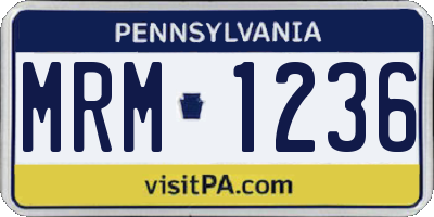 PA license plate MRM1236