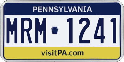 PA license plate MRM1241