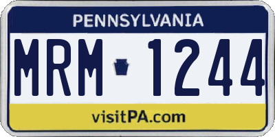 PA license plate MRM1244