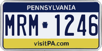 PA license plate MRM1246