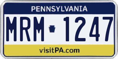 PA license plate MRM1247