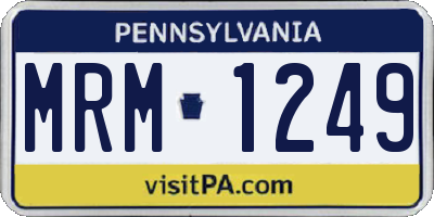 PA license plate MRM1249