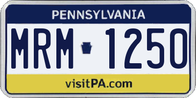 PA license plate MRM1250