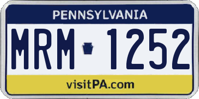PA license plate MRM1252