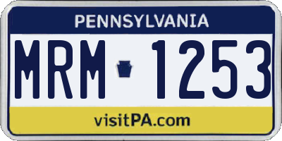 PA license plate MRM1253