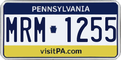 PA license plate MRM1255