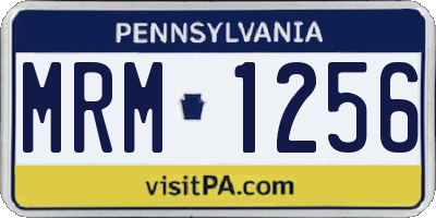PA license plate MRM1256