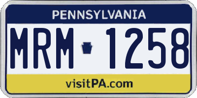 PA license plate MRM1258