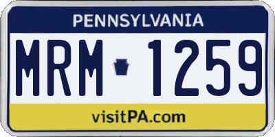 PA license plate MRM1259