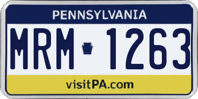 PA license plate MRM1263