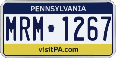 PA license plate MRM1267