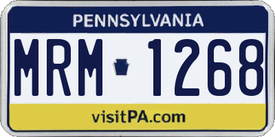 PA license plate MRM1268