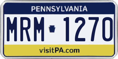 PA license plate MRM1270