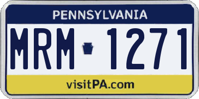 PA license plate MRM1271