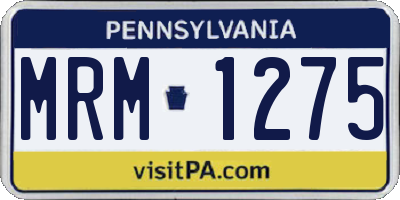 PA license plate MRM1275