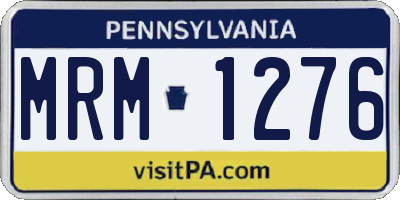 PA license plate MRM1276