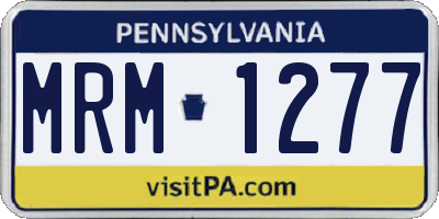 PA license plate MRM1277