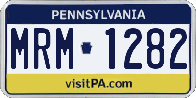 PA license plate MRM1282