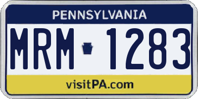 PA license plate MRM1283