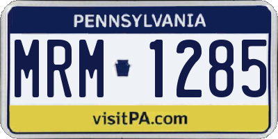PA license plate MRM1285