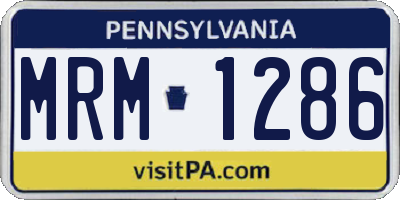 PA license plate MRM1286