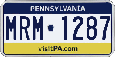 PA license plate MRM1287