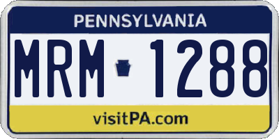 PA license plate MRM1288