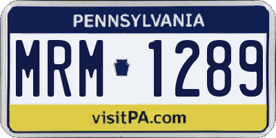 PA license plate MRM1289