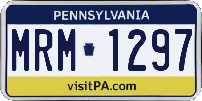 PA license plate MRM1297
