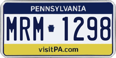 PA license plate MRM1298