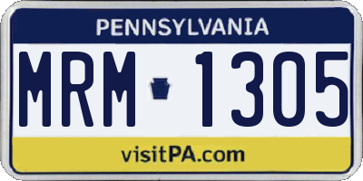 PA license plate MRM1305