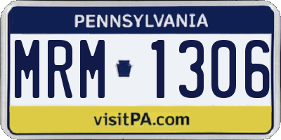 PA license plate MRM1306