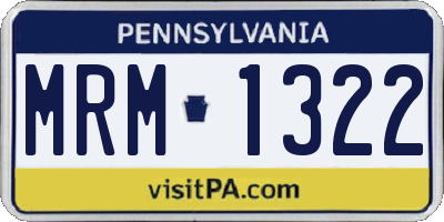 PA license plate MRM1322