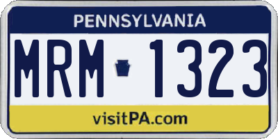 PA license plate MRM1323